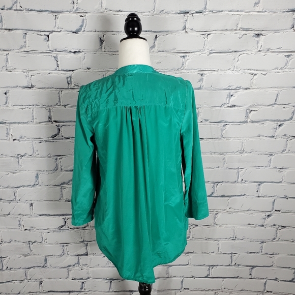 Elizabeth and James Green Silk Blouse - Picture 3 of 7